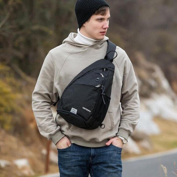 Sling Bag Crossbody Backpack: Over Shoulder Daypack Casual Cross Chest Side Pack - Picture 8 of 9